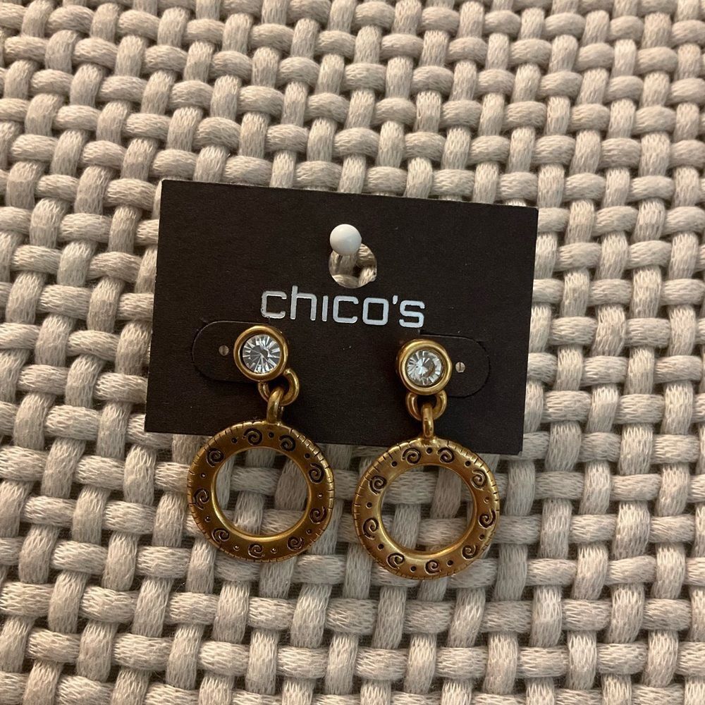 0063-Chico's Bronze-Tone Circle Earrings